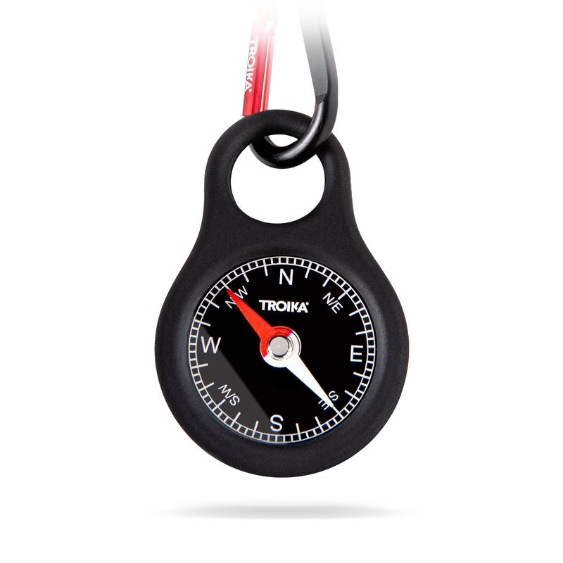 Troika Wegweiser, Item COS10/BK Pocket Compass with Carabiner Black - Image 1